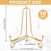 Boao 10 Pack 6 Inch Iron Plate Stands for Display, Gold Easel Stands for Photo, Picture Frame, Decorative Plate, Dish, Book and Tabletop Art view 2