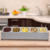 TFCFL Spice Rack Shelf,One Row Stainless Steel Organizer Stand with five food containers and Lids,Kitchen Pantry Countertop Spice Holder for Seasoning Sauce Jam Fruits Ingredients (5-Pan) view 2