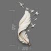 CFLNYC Home Decor Home Wall Decoration, Resin Feather Hanging Wall Art Decor with 7 Flying Birds for Living Room Office Bar Entryway Nordic Living Room Sofa Background view 2