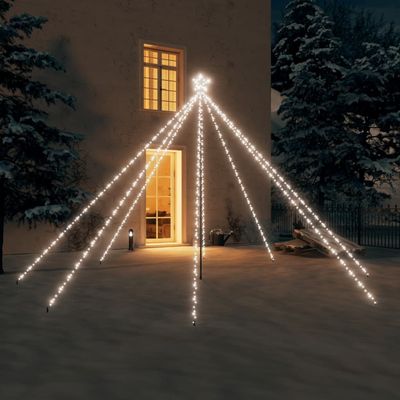 GOLINPEILO Christmas Tree Lights Indoor Outdoor,Christmas Decorations Outdoor LED Lights,Waterfall Christmas String Lights for Christmas,Halloween, Year Gifts, 576 LEDs Cold White 11.8'