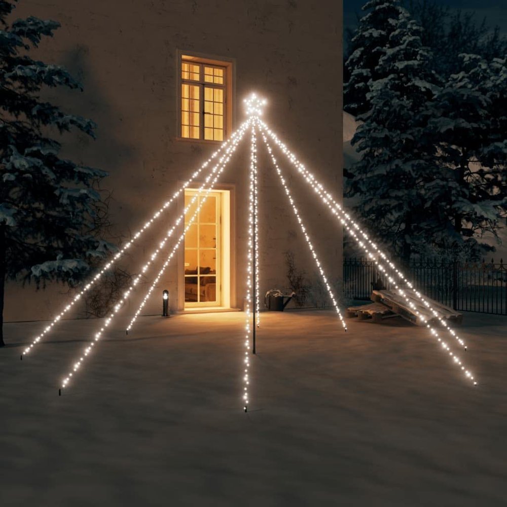 GOLINPEILO Christmas Tree Lights Indoor Outdoor,Christmas Decorations Outdoor LED Lights,Waterfall Christmas String Lights for Christmas,Halloween, Year Gifts, 576 LEDs Cold White 11.8'