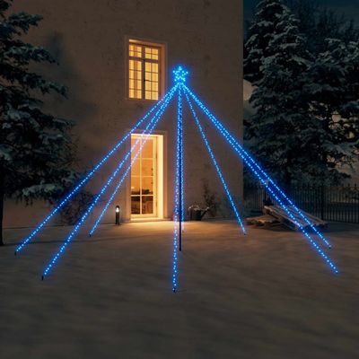 GOLINPEILO Christmas Tree Lights Indoor Outdoor,Christmas Decorations Outdoor LED Lights,Waterfall Christmas String Lights for Christmas,Halloween, Year Gifts, 576 LEDs Blue 11.8'