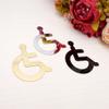 MOZTO Acrylic Wheelchair Disabled Toilet Mirrored Door Sign 3D Mirror Surface Wall Sticker, for Public Toilet (Color : Black, Size : 20cm (8in) Height) view 2