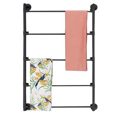 MAHFEI Ties Scarf Display Rack, 5 Layers Wall Mounted Ribbon Storage Shelf Wrapping Paper Organizer Holder for Shop Office 60/70/80cm High (Color : Black, Size : 60x75cm)