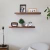 Axeman Walnut Floating Shelves for Wall 24 Inch | 24W x 6D Solid Walnut Wood Shelves Set of 2 | Natural Wooden Shelves for Living Room Bedroom Kitchen view 2