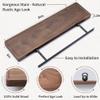 Axeman Walnut Floating Shelves for Wall 24 Inch | 24W x 6D Solid Walnut Wood Shelves Set of 2 | Natural Wooden Shelves for Living Room Bedroom Kitchen view 3