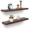 Axeman Walnut Floating Shelves for Wall - 24 Inch Wide x 6 Inch Deep Solid Walnut Wood Shelves Set of 2 - Natural Wooden Shelves for Room Wall Decor view 1