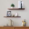 Axeman Walnut Floating Shelves for Wall - 24 Inch Wide x 6 Inch Deep Solid Walnut Wood Shelves Set of 2 - Natural Wooden Shelves for Room Wall Decor view 2
