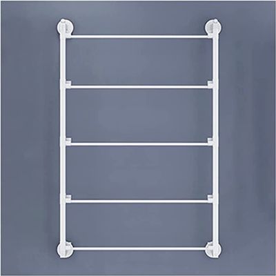MAHFEI Ties Scarf Display Rack, 5 Layers Wall Mounted Ribbon Storage Shelf Wrapping Paper Organizer Holder for Shop Office 60/70/80cm High (Color : White, Size : 60x75cm)