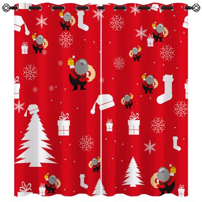 ONINUO Christmas Blackout Curtains for Living Room Decor, Pine Xmas Tree Snowflake Cute Red Winter Grommet Thermal Insulated Drapes Darkening Window Curtain for Bedroom Living Room, 63 x 63 Inch