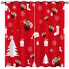 ONINUO Christmas Blackout Curtains for Living Room Decor, Pine Xmas Tree Snowflake Cute Red Winter Grommet Thermal Insulated Drapes Darkening Window Curtain for Bedroom Living Room, 63 x 63 Inch view 1
