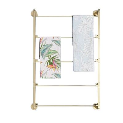 MAHFEI Ties Scarf Display Rack, 5 Layers Wall Mounted Ribbon Storage Shelf Wrapping Paper Organizer Holder for Shop Office 60/70/80cm High (Color : Gold, Size : 70x75cm)