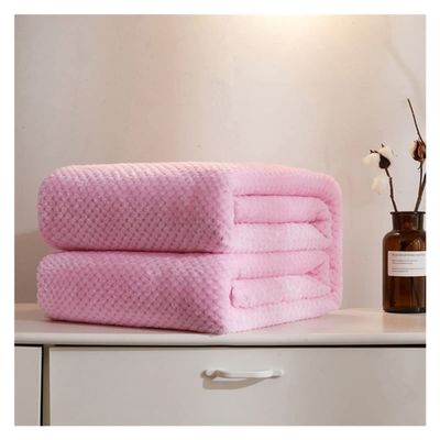 Blanket Queen Size Winter Flannel Blankets, Soft Fluffy Thicken Coral Fleece Shawl Blankets Travel Pillows (Color : Pink, Size : 200x230cm)