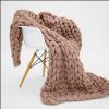 MHUQIA Chunky Knit Blankets for Bed 23x31in, Knitted Throw Blankets for Couch, Chenille Chunky Knit Blanket Hand Made Warm Throw Cozy Crochet Blanket Warm Gift view 1