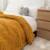 MHUQIA Chunky Knit Blankets for Bed 23x31in, Knitted Throw Blankets for Couch, Chenille Chunky Knit Blanket Hand Made Warm Throw Cozy Crochet Blanket Warm Gift view 3