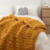 MHUQIA Chunky Knit Blankets for Bed 23x31in, Knitted Throw Blankets for Couch, Chenille Chunky Knit Blanket Hand Made Warm Throw Cozy Crochet Blanket Warm Gift view 4