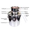 Distiller with Built-in Thermometer for Home Fermentation,8l/2gal view 2