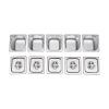 5 Grid Food Serving Rack, Spice Rack Shelf Organizer Stand, Stainless Steel Countertop Inclined Holder for Seasoning Sauce Jam Fruits Ingredients, for Kitchen Pantry Use view 2