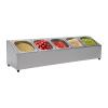 5 Grid Food Serving Rack, Spice Rack Shelf Organizer Stand, Stainless Steel Countertop Inclined Holder for Seasoning Sauce Jam Fruits Ingredients, for Kitchen Pantry Use view 3
