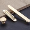 YHBZ Gold Modern Cabinet Handles,2 Pack Zinc Alloy Drawer Pull Knobs,for Kitchen Bedroom Wardrobe Furniture Door Grab Handles,with Screws,Holedistance64mm view 1