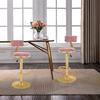 ABGRC Ergonomic Barstool Set of 2, Bar Stool Hight Isadjustable from 24"-32" by 360 Swivel, Velvet Upholstered Back Bar Chairs view 2