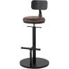 ABGRC Space-Saving Barstool, Wrought Iron Retro Industrial Adjustable Bar Stool, Restaurant Height Swivel Bar Chair with Backrest view 1
