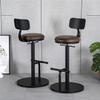 ABGRC Space-Saving Barstool, Wrought Iron Retro Industrial Adjustable Bar Stool, Restaurant Height Swivel Bar Chair with Backrest view 4