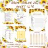 Yinder 145 Pcs Shower Party Activities Cards with 20 Pencils Includes Bingo Description and Wishes Guess Who Price is Right Word Scramble Party (Sunflower) view 3