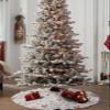 48 Inch Christmas Tree Skirt, Farm Rooster Tree Skirt Christmas Decorations Indoor Outdoor, Farmhouse Chicken Filling Grey Polka Dots Xmas Tree Skirts Mats Ornaments for Party Decor view 4
