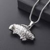 SHEIL Fish Cremation Jewelry Stainless Steel Memorial Ashes Necklace Holder Keepsake Funeral Urn Pendant for Pet Casket view 3