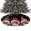 48 Inch Christmas Tree Skirt, Christmas Gnomes Tree Skirt Christmas Decorations Indoor Outdoor, Xmas Tree Snowflake Balls Birds Black Xmas Tree Skirts Mats Ornaments for Party Decor view 1