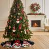 48 Inch Christmas Tree Skirt, Christmas Gnomes Tree Skirt Christmas Decorations Indoor Outdoor, Xmas Tree Snowflake Balls Birds Black Xmas Tree Skirts Mats Ornaments for Party Decor view 3