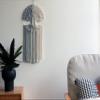 GUKALYLY Tree of Life Macrame Wall Hanging,Chic Handmade Woven Boho Home Dcor,Eclectic Wall Decor for Bedroom Nursery Apartment Dorm Decoration,Gift for Teen Girl Mom(13" W X 31.5" L) (Grey&White) view 2