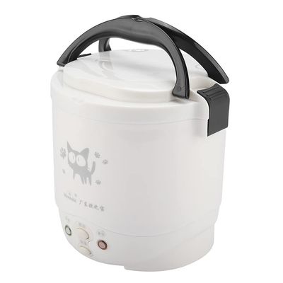 12V 100W 1L Electric Portable Rice Cooker for Car, Multifunctional Food Steamer, White, Non-Stick Coating