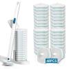 Disposable Toilet Brush with 48 PCS Refills, Disposables Toilets Cleaning System with Handle, Storage Caddy and 48Toilet Bowl Refill Heads for Bathroom Cleaning view 1