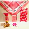 SL2Y- Breast Cancer 7pc Gift Set. Breast Cancer Themed Items (1) Water Bottle (1) Mini Teddy bear (1) Decor Towel (1) Note Tablet wpen (1) Hope, Courage, Faith, Strength Scarf (1) Button (1) magnet. view 1