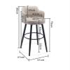 DCALU Modern Nappa Leather Island Bar Chairs Counter Height Barstools Swivel Bar Stools Set of 3 Black Metal Chair Legs Upholstered Stool with Arms, for Kitchen, Breakfast, Pubs view 3