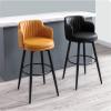 DCALU Modern Nappa Leather Island Bar Chairs Counter Height Barstools Swivel Bar Stools Set of 3 Black Metal Chair Legs Upholstered Stool with Arms, for Kitchen, Breakfast, Pubs view 4