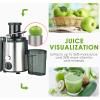 800W Juicer Machine, Stainless Steel Big Mouth Automatic Electric Juicer Extractor No Pomace Fiber Residue Easy to Disassemble and Clean, Citrus Juicer for Fruits and Vegetables view 3