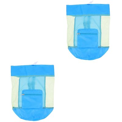 Zerodeko 2pcs Convenient Mesh Drawstring Backpack for Beach Toys Wear-resistant Storage Bag Straps Quick Drying Design for Easy Rinsing Fun for Boys and Girls
