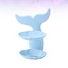 1pc Double Layer Soap Dish Holder Wall Mounted Punch Bathroom Shower Rack Fish Tail Design for Home Use Blue view 2