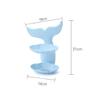1pc Double Layer Soap Dish Holder Wall Mounted Punch Bathroom Shower Rack Fish Tail Design for Home Use Blue view 3