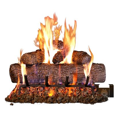 Peterson Fyreside 18-inch Live Oak Log Set with Vented Burner, Auto-Safety Pilot Control Valve and Gas Connection Kit (Propane Gas Only)