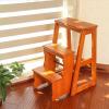 Hamankim 3 Step Folding Stool, Portable Wooden Stepladder Foot Stools Ladder Flower Shelf for Indoor and Outdoor Safety Non-Slip Wide Pedal Stable Step Ladders view 1