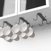 3PCS Mug Hooks Under Cabinet,Coffee Cups Holder with 12 Mug Hooks,Metal Mugs Hooks Under Shelf for Mugs,Coffee Cups and Kitchen Utensils (Black) view 1
