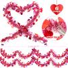 6 PCS Valentine's Day Tinsel Garland, 39.4 ft Heart Metallic Fringe Garlands Valentine's Day Hanging Garland Decorations for for Valentines Party Wedding New Years Home Indoor Outdoor (Red Pink White) view 2