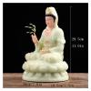 KIZQYN Guan Yin Statue Feng Shui Decor Buddha Household Jade Buddha Statue Guanyin Statue Jade Stone Decoration Chinese for Home and Office Sculpture Lucky Buddha Statue view 2