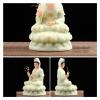 KIZQYN Guan Yin Statue Feng Shui Decor Buddha Household Jade Buddha Statue Guanyin Statue Jade Stone Decoration Chinese for Home and Office Sculpture Lucky Buddha Statue view 4