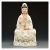 KIZQYN Guan Yin Statue Guan Yin Statue Ceramic Home Decor Statue Best Chinese Feng Shui Gifts Quan Yin Statue on Lotus Pedestal Collectible Bodhis Lucky Buddha Statue view 1