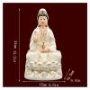 KIZQYN Guan Yin Statue Guan Yin Statue Ceramic Home Decor Statue Best Chinese Feng Shui Gifts Quan Yin Statue on Lotus Pedestal Collectible Bodhis Lucky Buddha Statue view 2